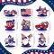 250th Anniversary Patriotic Table Centerpiece - 18 Pcs 4th of July Decorations - 1776-2026 USA Independence Day Table Decor with American Flags & Red White Blue Accents for Memorial Day